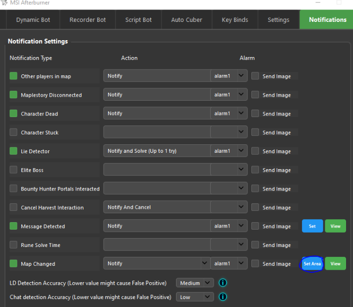 Map changed notification